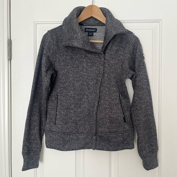 Ariat Contender‎ Equestrian Fleece Grey Asymmetrical Jacket Zip Up X-Small XS - Picture 1 of 7